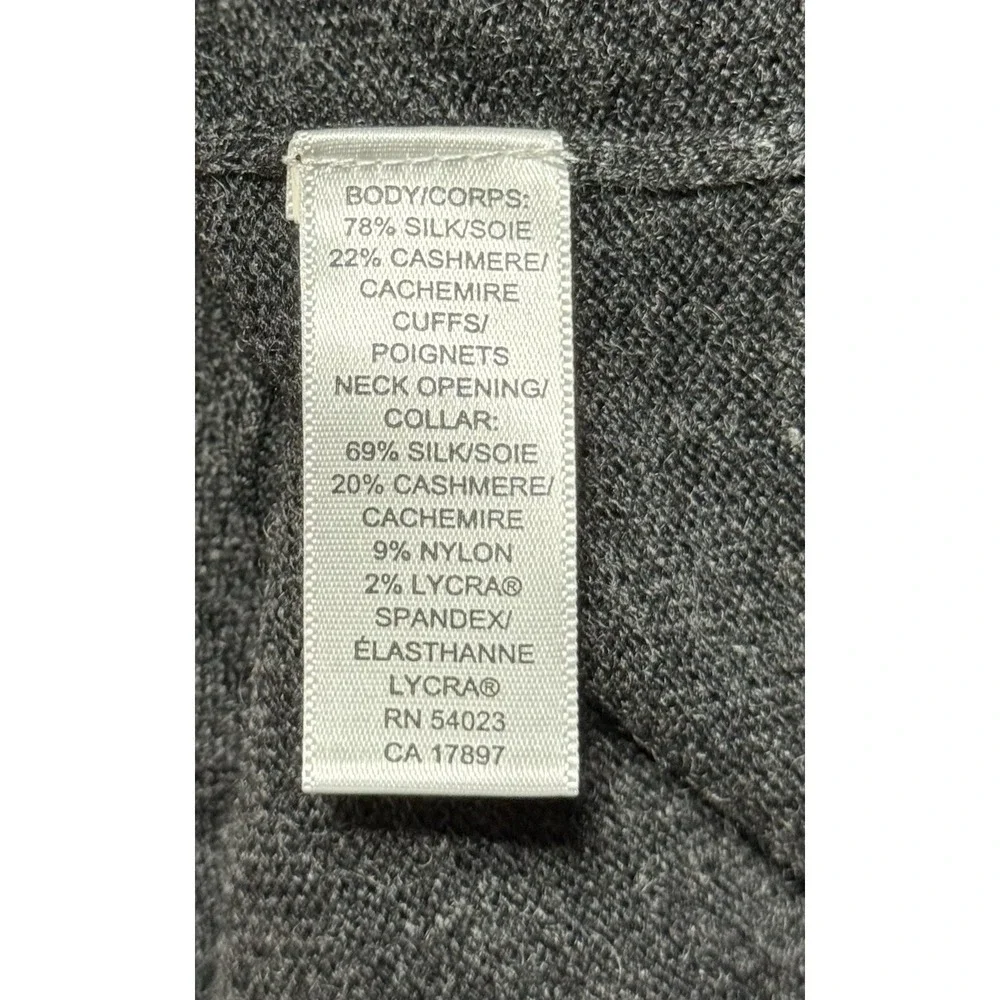 Banana Republic 1/4 Zip Pullover Sweater Men's L Gray Knit Silk Cashmere Blend